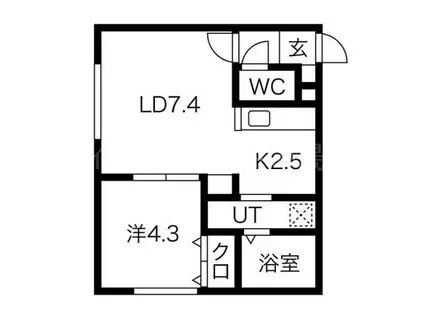 SHIBA OP(1LDK/3階)の間取り写真