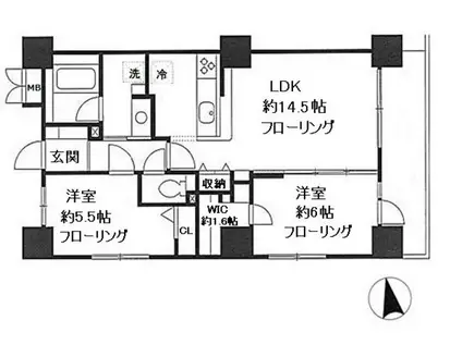 SINCERITY MURAKAMI III(2LDK/6階)の間取り写真