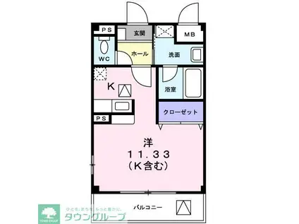 アルカンシエル(ワンルーム/1階)の間取り写真