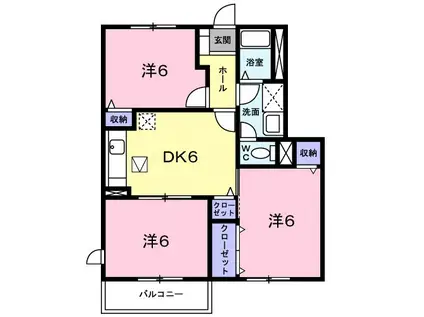 メゾンHKII(3DK/1階)の間取り写真