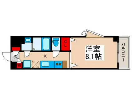 グリーンタワーK(1K/10階)の間取り写真