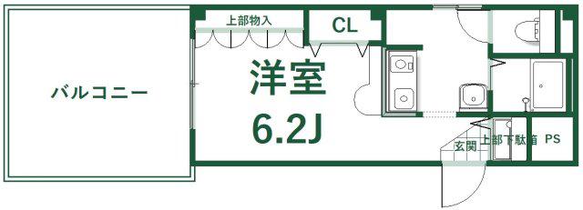 ヴィラコジュカ(1K/2階)の間取り写真