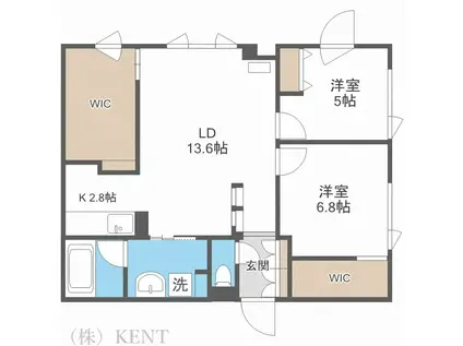 LE JARDIN DE MIYANOMORI(2SLDK/3階)の間取り写真