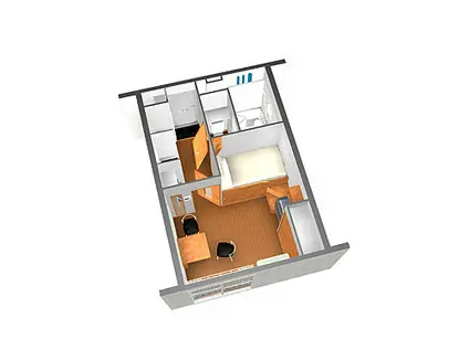 I弐番館(1K/1階)の間取り写真