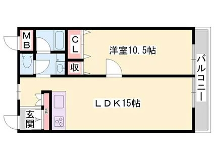 昭和パレス魚住(1LDK/5階)の間取り写真