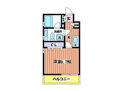 テラスファイブ(1K/3階)の間取り写真