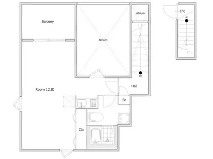 トリアーディSELENE亀戸(ワンルーム/1階)の間取り写真