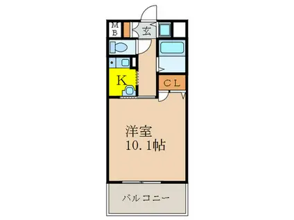 グランリーオ(1K/4階)の間取り写真