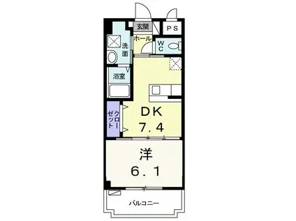 カレント A.R.K(1DK/1階)の間取り写真