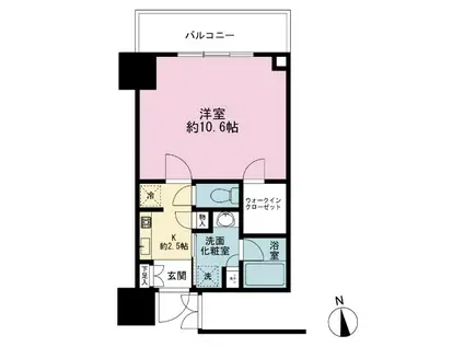 富久クロスグリーンレジデンス(1K/4階)の間取り写真