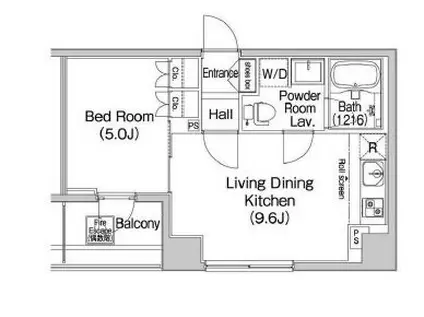 コンフォリア上野広小路(1DK/9階)の間取り写真