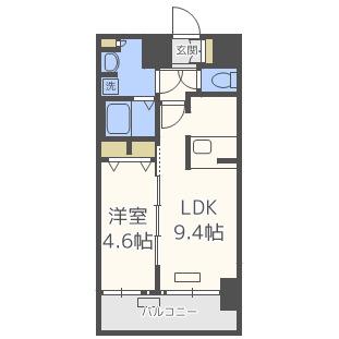 プレサンス立売堀パークシティ(1LDK/14階)の間取り写真