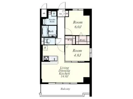 プレジール薬院テラス(2LDK/8階)の間取り写真