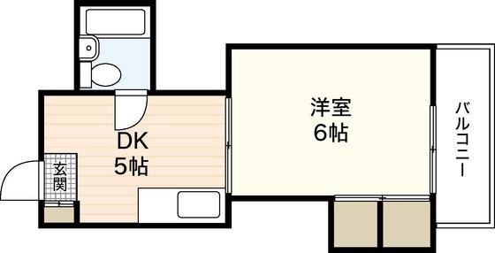 コーポ福島(1DK/3階)の間取り写真