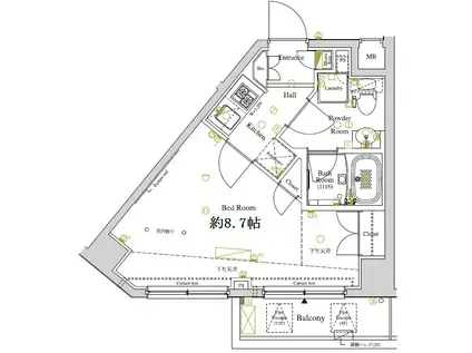 ディアレイシャス東京ベイ潮見(1K/3階)の間取り写真