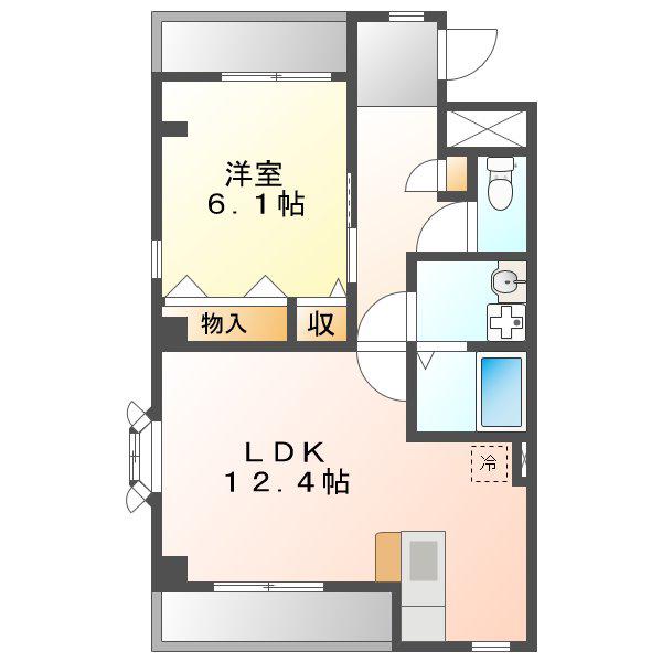 ラフィーネ(1LDK/3階)の間取り写真
