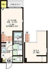 フローラ福住町(1K/1階)の間取り写真