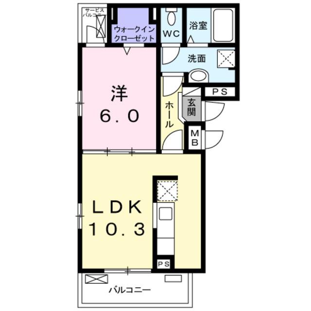 シャイン泉(1LDK/3階)の間取り写真