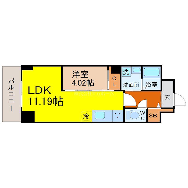 GRAN DUKE東桜(1LDK/8階)の間取り写真