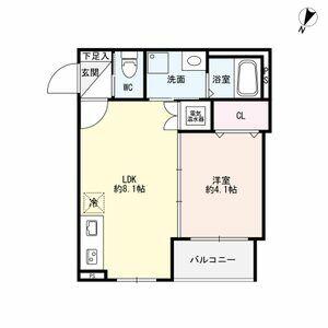 F ASECIA-HK(1LDK/1階)の間取り写真