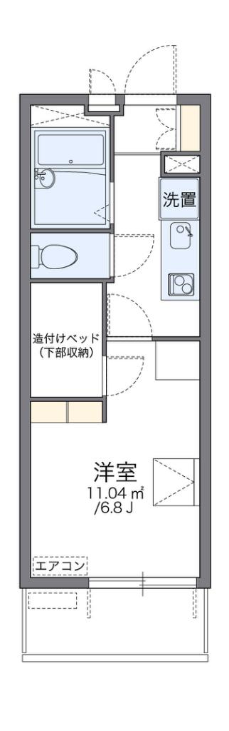 レオパレス夢眠舎(1K/4階)の間取り写真