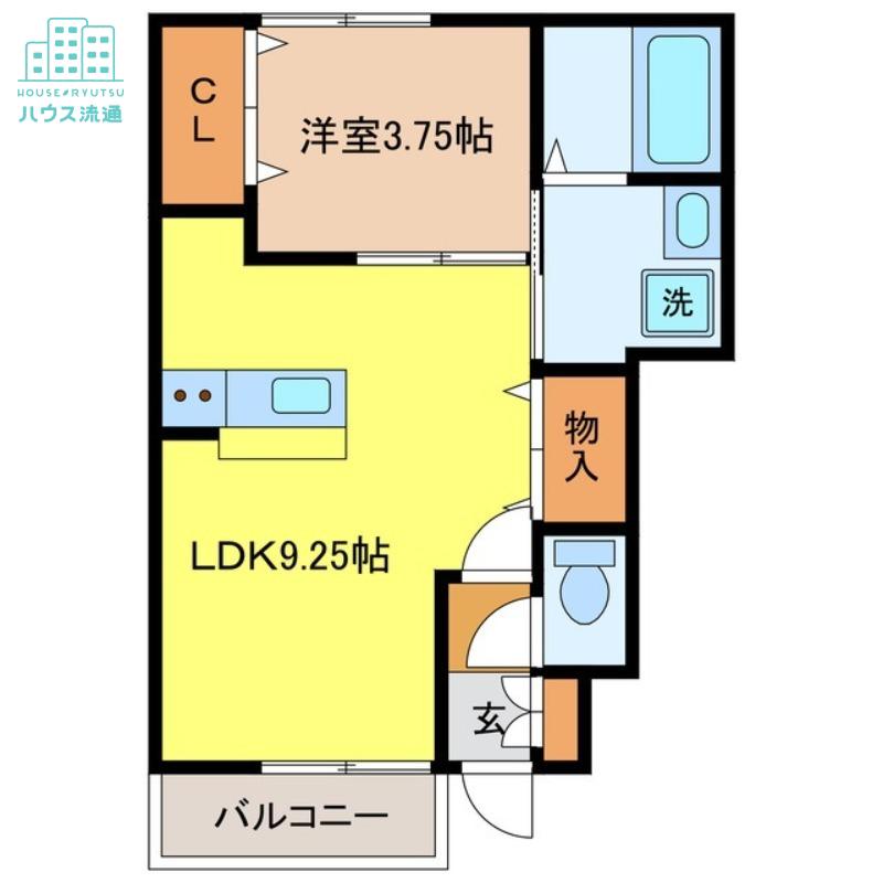 PREZIA多良見ウエスト(1LDK/1階)の間取り写真