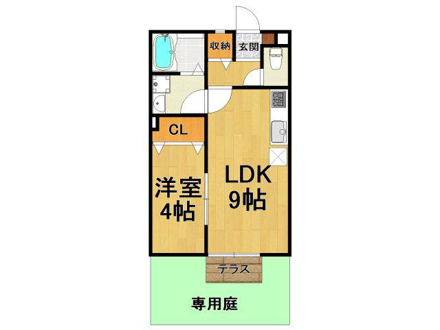 サンライズ(1LDK/1階)の間取り写真