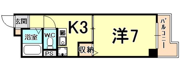 林ビル(1K/2階)の間取り写真