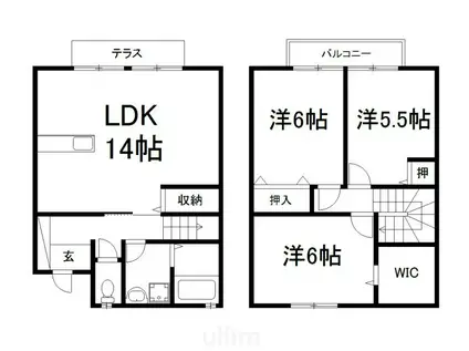 サントネールロジー(3LDK/1階)の間取り写真