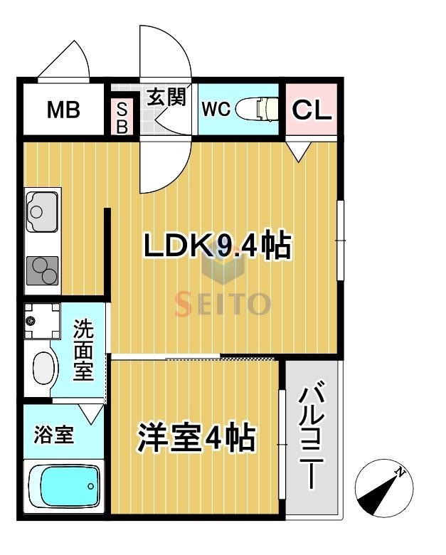 BEL OKAMACHI(1LDK/1階)の間取り写真