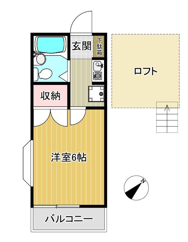 高橋アパート(1K/2階)の間取り写真
