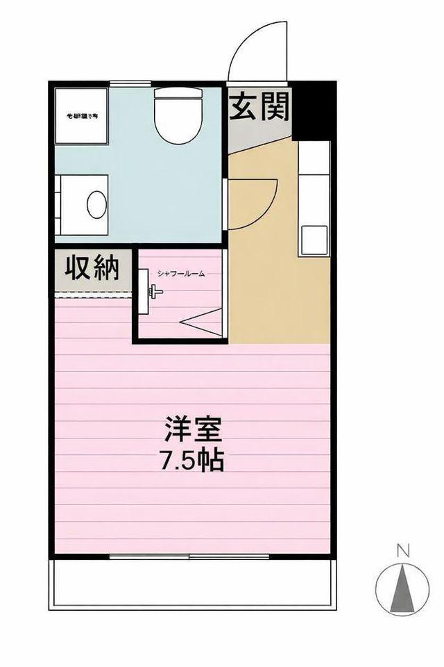 フラット横山(ワンルーム/3階)の間取り写真