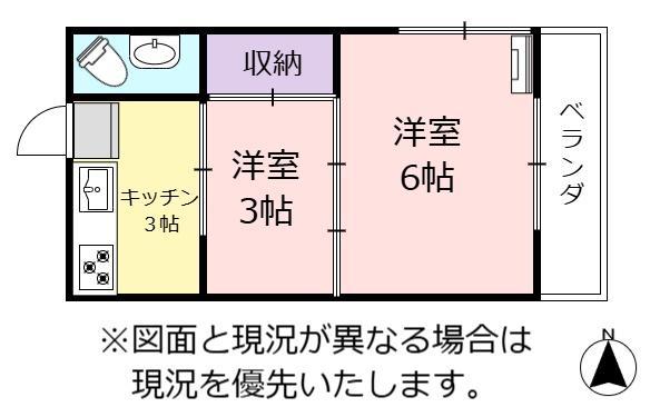 コーポTAKADA(2K/2階)の間取り写真