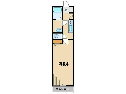 リブリ・川越新宿町(1K/1階)の間取り写真