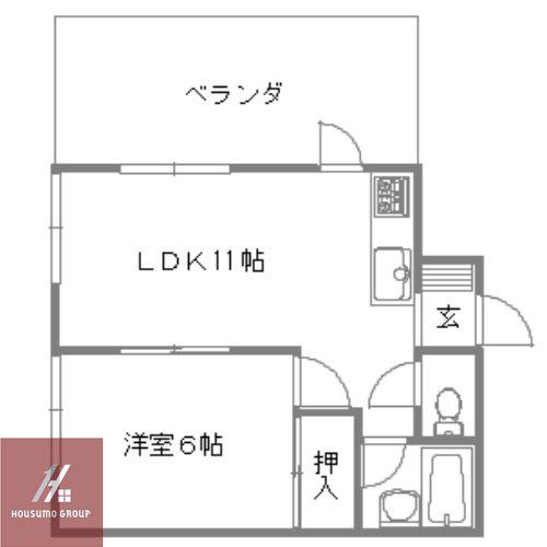 東洋プラザしろきた(1LDK/3階)の間取り写真