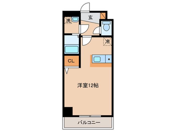 サニーサイドテラスK(ワンルーム/7階)の間取り写真