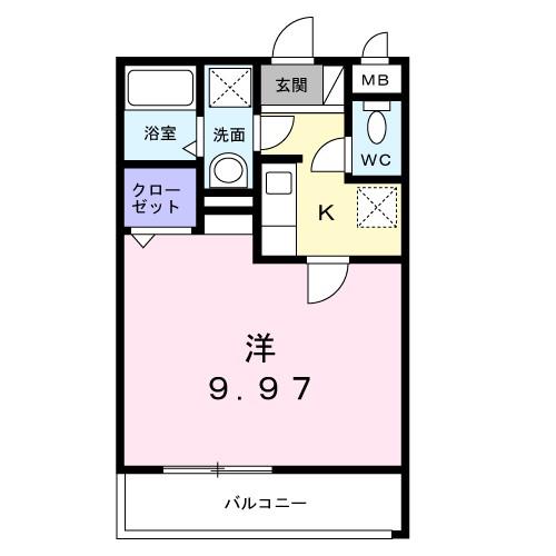 さくらテラス(1K/3階)の間取り写真