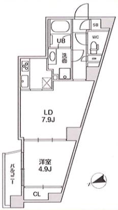 四谷坂町レジデンス(1LDK/1階)の間取り写真