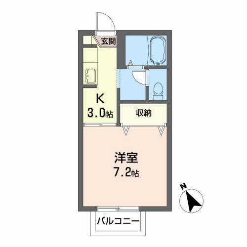 ディアスフラッツ(1K/2階)の間取り写真