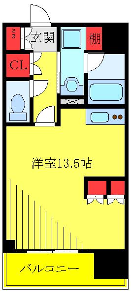 パークキューブ板橋本町(ワンルーム/4階)の間取り写真