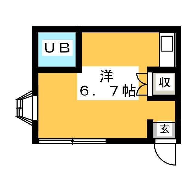 バンビ小鹿(ワンルーム/1階)の間取り写真