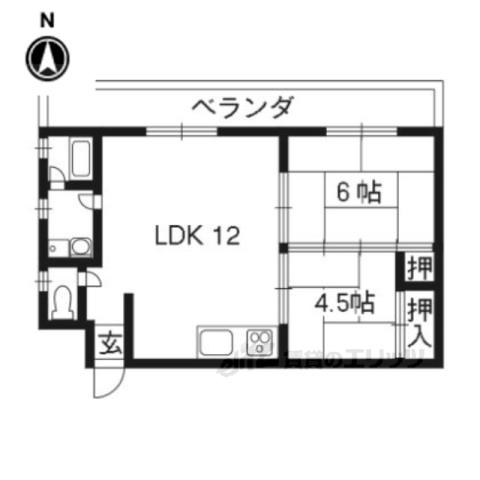 シャトーイトー(2LDK/2階)の間取り写真