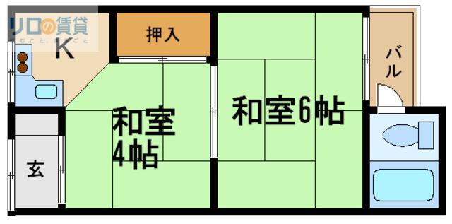 あじさい文化(2K/2階)の間取り写真