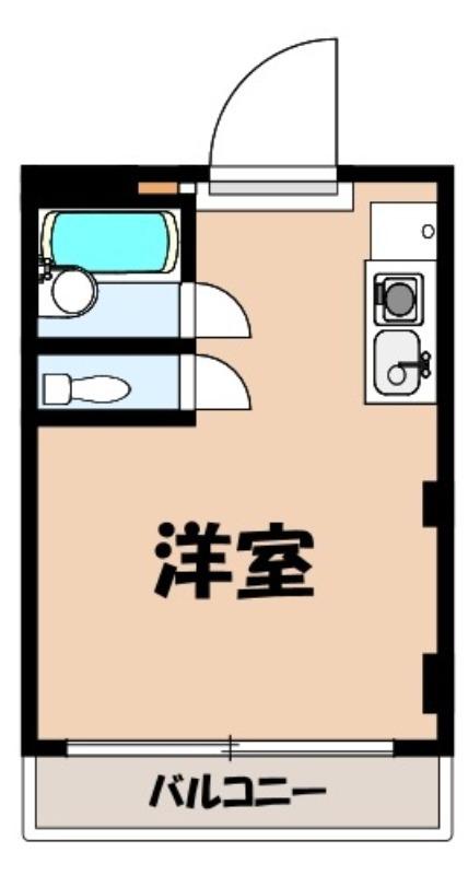 グランコート伊勢崎(ワンルーム/2階)の間取り写真