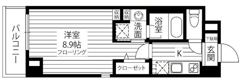 CERISIER(1K/2階)の間取り写真