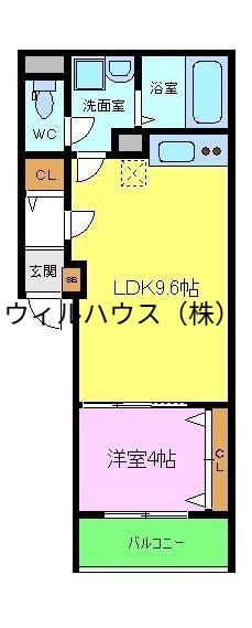 ノワール七道(1LDK/2階)の間取り写真