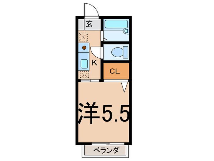 シャトー梅原(1K/1階)の間取り写真