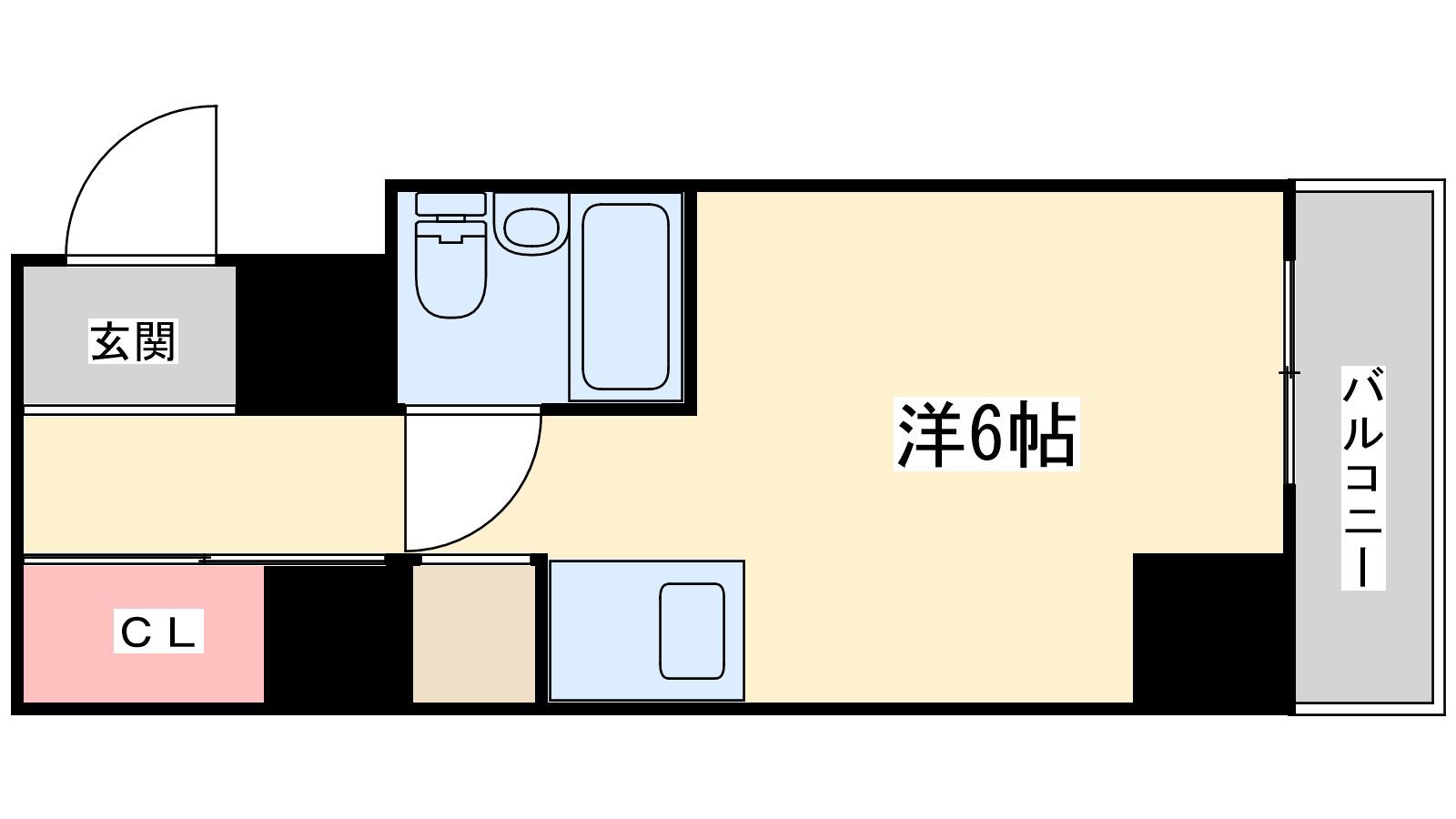 ソシオリバーハイツ(ワンルーム/5階)の間取り写真