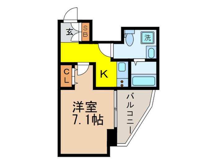 グランパセオ高田馬場(1K/1階)の間取り写真
