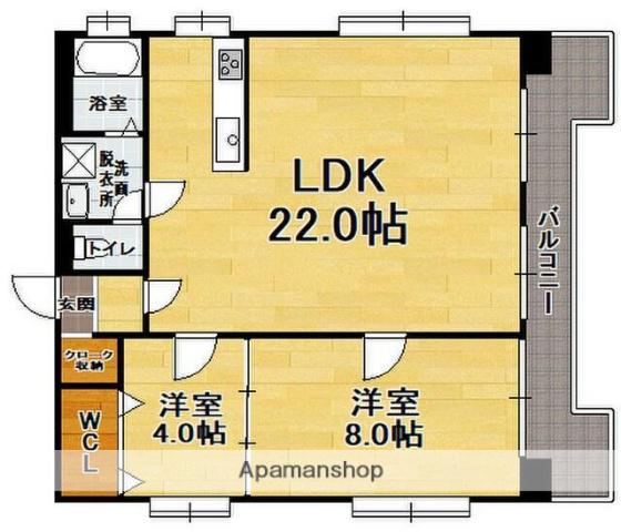 ロワールマンション大名(2LDK/7階)の間取り写真